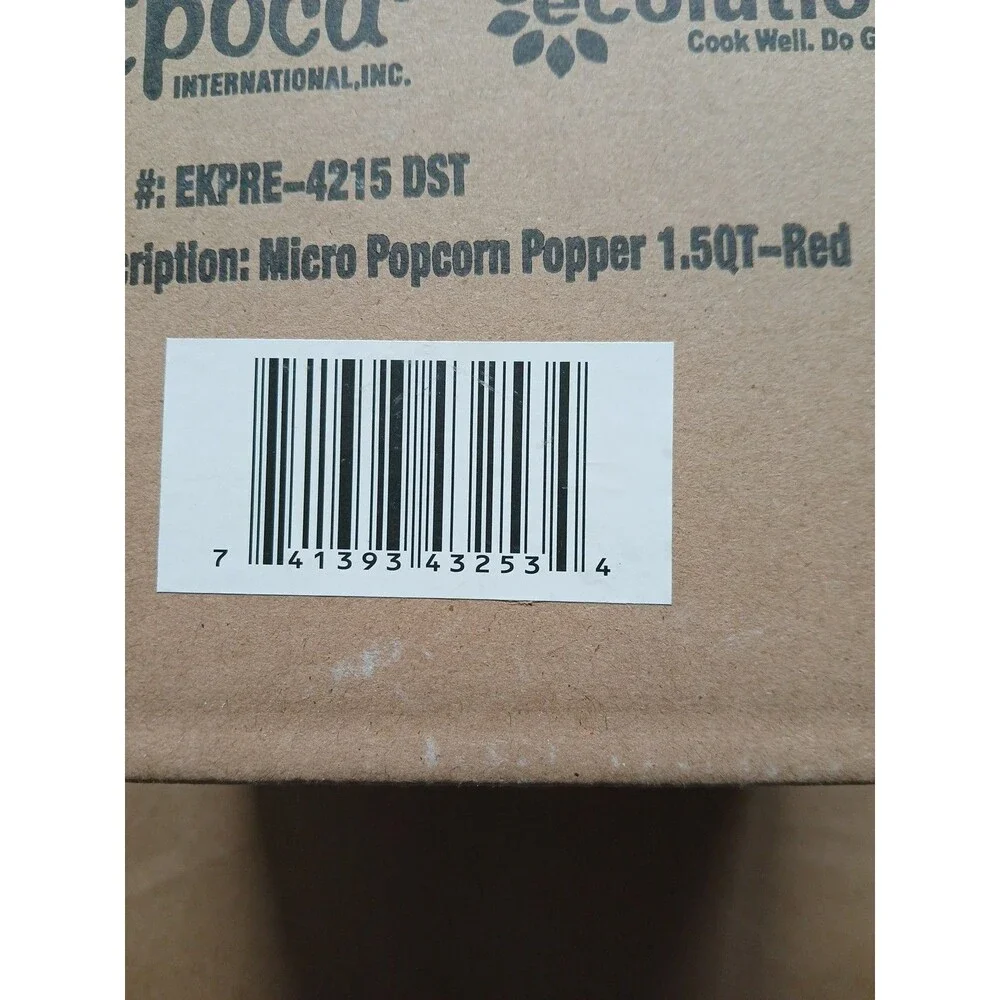 Mini Microwave Popcorn Popper 1.5 Quart Snack Size Capacity Red Epoca